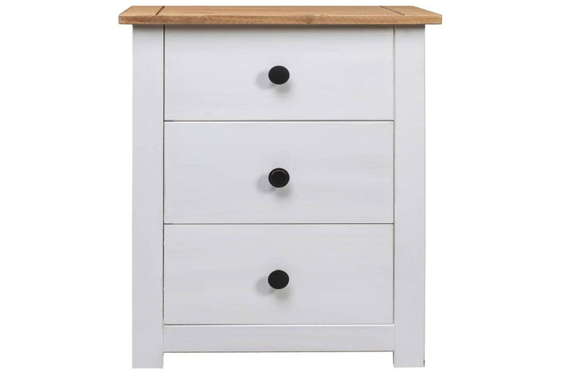 Bedside Cabinet White 46X40x57 Cm Pinewood Panama Range Bedside Tables