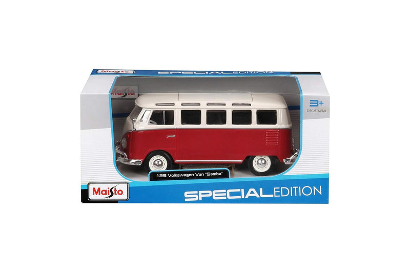 Maisto 1:24 1956 Volkswagen Van "Samba" Model Car Kids Childrens Toy Red 3y+