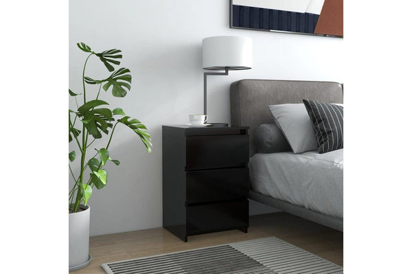 Bed Cabinet Black 40X35x62.5 Cm Engineered Wood Bedside Tables