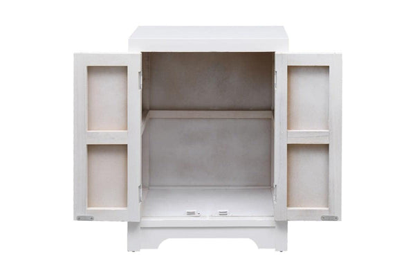 Bedside Cabinet White 38X28x52 Cm Paulownia Wood Bedside Tables