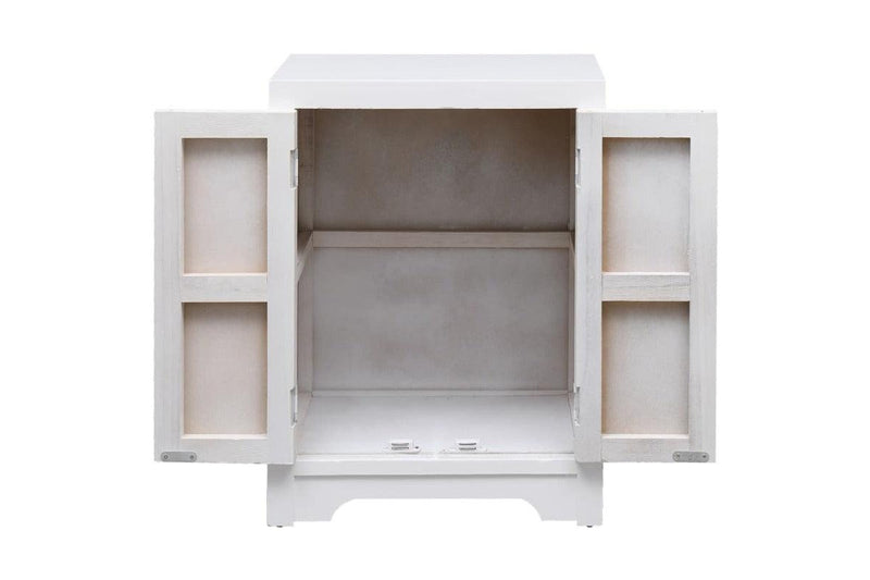Bedside Cabinet White 38X28x52 Cm Paulownia Wood Bedside Tables