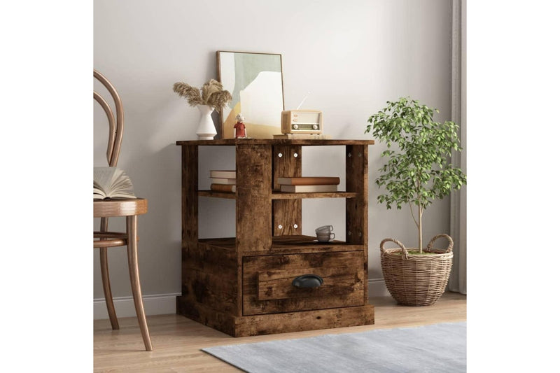 Side Table Smoked Oak 50x50x60 cm Engineered Wood vidaXL