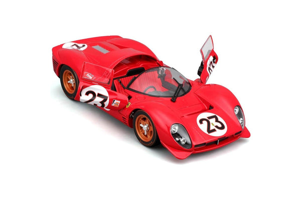 Bburago 1:24 1967 Ferrari 330 P4 196 Daytona Diecast Red Model Sports Car 3+