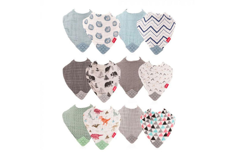 Nuby Baby Infant Muslin Reversible Bandana Drool Feeding Bib Boy 0m+ Assorted