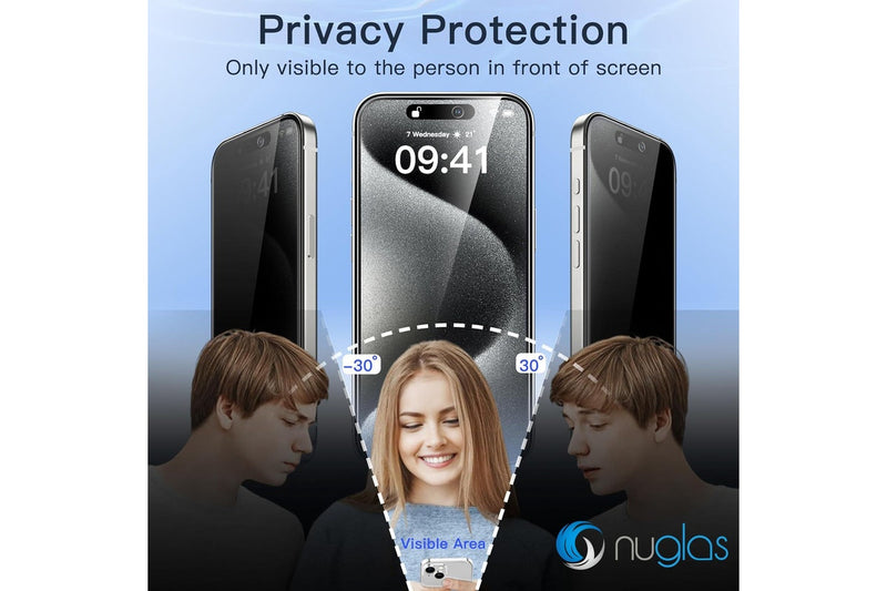 Screen Protector Nuglas Full Cover Privacy Anti-Spy Glass For iPhone 16 Pro Max