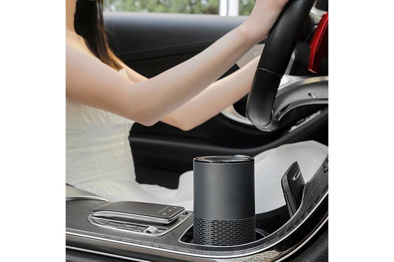 Portable Negative Ion Air Purifier Air Cleaner for Car Home Bedroom Grey