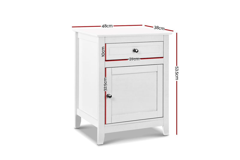 Artiss Bedside Tables Side Table Drawers Nightstand White