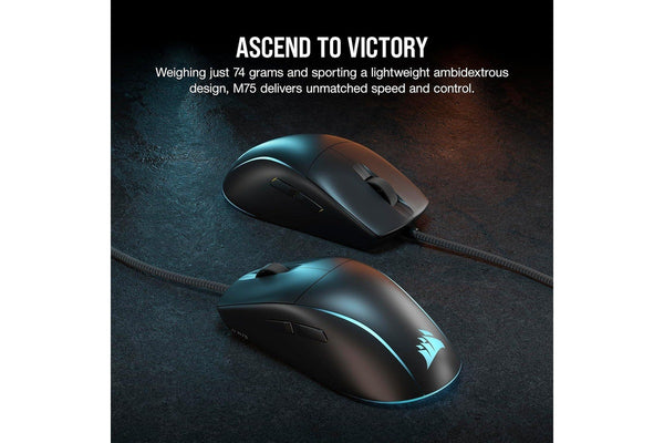 Corsair M75 Wired RGB Lightweight Gaming Mouse (Black)