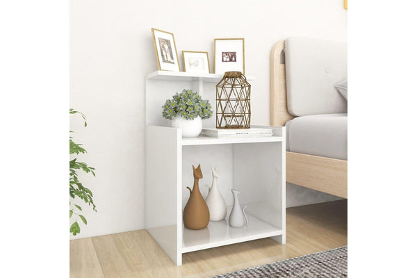 Bed Cabinets 2 Pcs High Gloss White 40X35x60 Cm Engineered Wood Bedside Tables