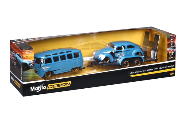 Maisto: 1:24 Diecast Vehicle - Volkwagen Samba & VW Beetle