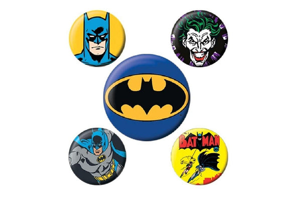 Batman Badge Set (Pack of 5) (Multicoloured) (One Size)