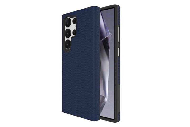 For Samsung Galaxy S24 Ultra SupRShield Triangle Shockproof Case Heavy Duty Rugged Bumper Anti Knock Phone Back Cover (Navy Blue)