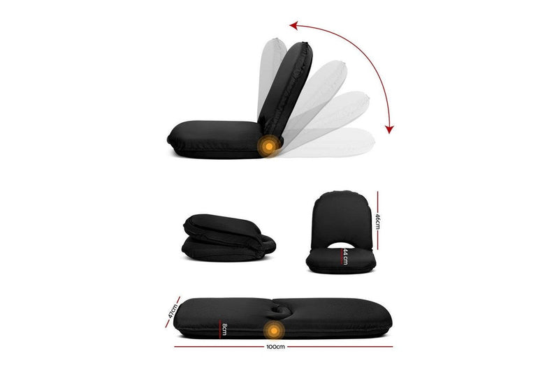 Artiss Floor Lounge Sofa Camping Chair Black