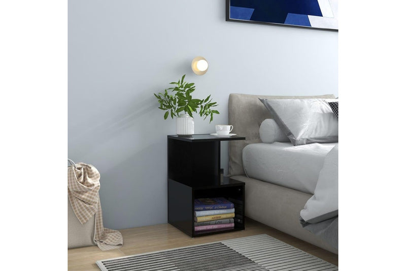 Bedside Cabinet Black 35X35x55 Cm Engineered Wood Bedside Tables