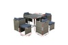 Gardeon Outdoor Dining Set 9 Piece Wicker Table Chairs Setting Grey