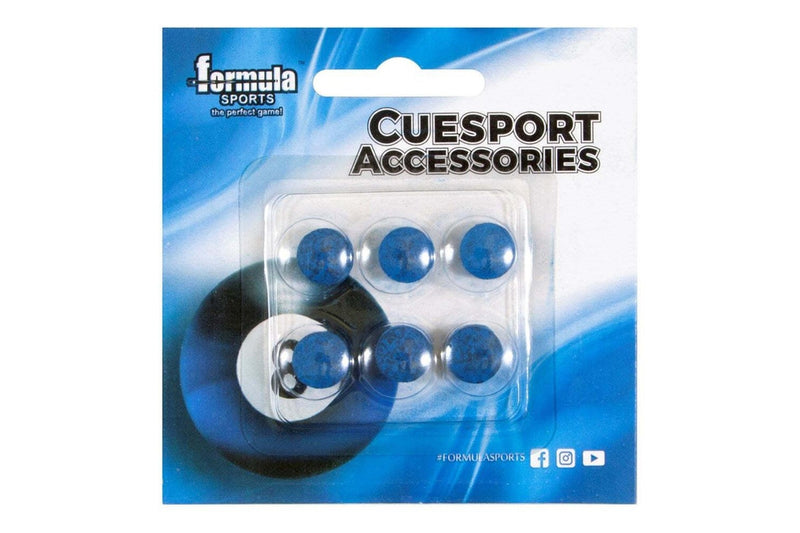 24pc Formula Sports Diamond Pro Tip Glue On Snooker Cue Tips Accessory 9mm Blue