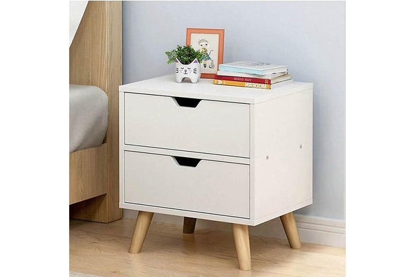 White Wood Drawers Side Nightstand Storage Cabinet Mdf 40 Inch Bedside Tables