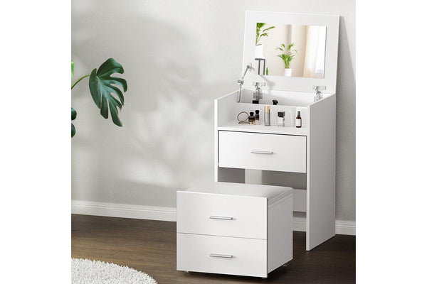 Artiss Dressing Table 2 In 1 Set Hidden Makeup Mirror Storage Drawers Bedside Tables