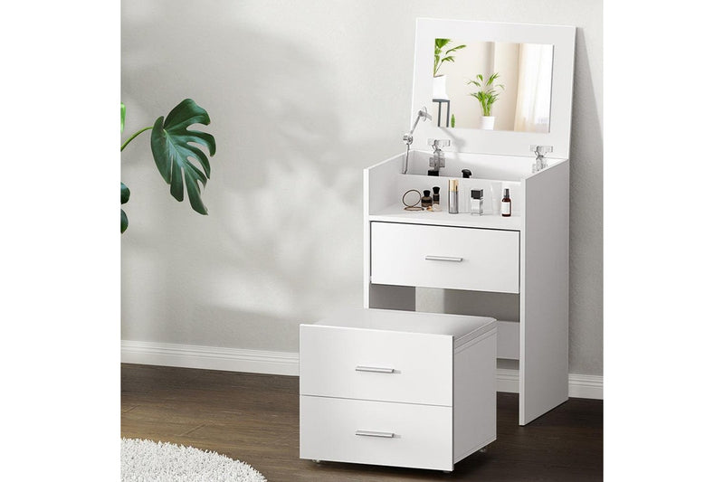 Artiss Dressing Table 2 In 1 Set Hidden Makeup Mirror Storage Drawers Bedside Tables