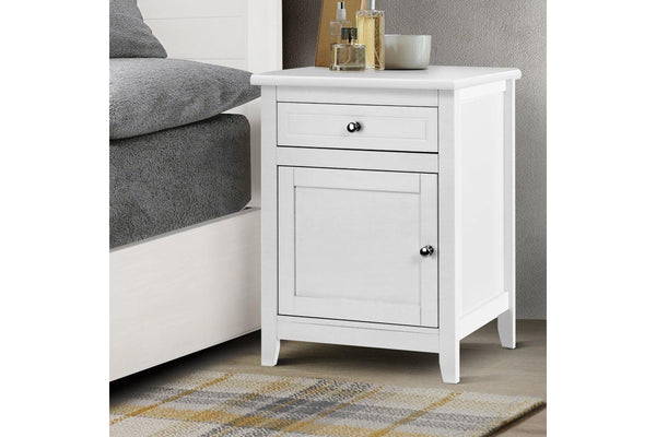 Artiss Big Storage Drawers Cabinet Nightstand Lamp Chest White Bedside Tables