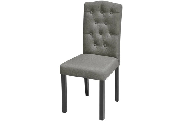 2 Pcs Grey Fabric Dining Chairs