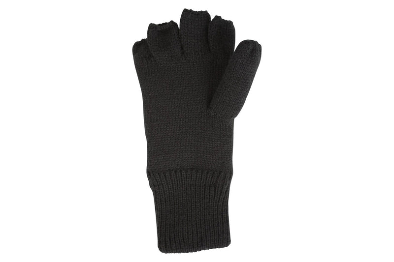 Mountain Warehouse Womens/Ladies Faux Fur Lined Fingerless Gloves (Black) (One Size)
