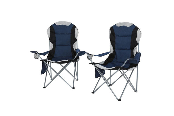 Weisshorn Camping Folding Chair Portable Outdoor Hiking Fishing Picnic Navy 2pcs