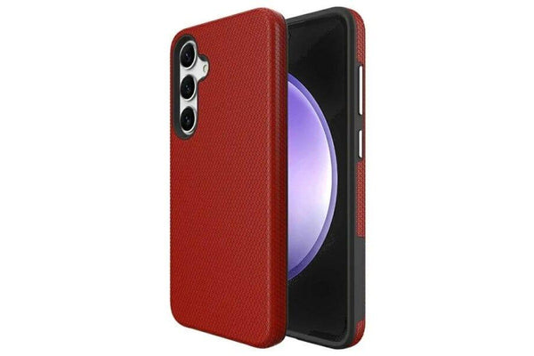 For Samsung Galaxy S25/S24 SupRShield Triangle Shockproof Case Heavy Duty Rugged Bumper Anti Knock Phone Back Cover (Red)