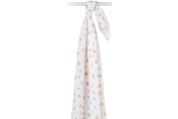 Lulujo: Muslin Cotton Swaddle - Peaches