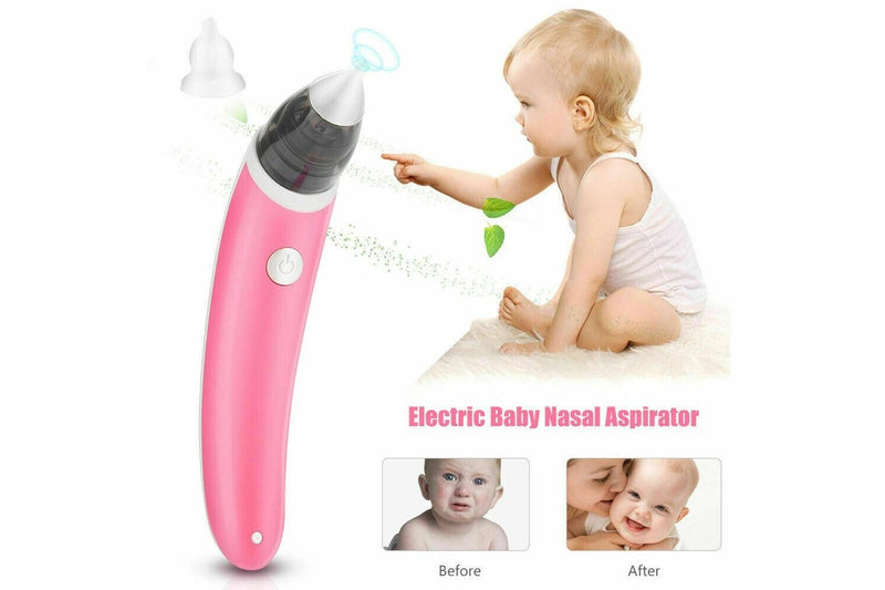 Baby Nasal Aspirator Electric Safe Hygienic Nose Cleaner Snot Sucker For (Red) Baby Health