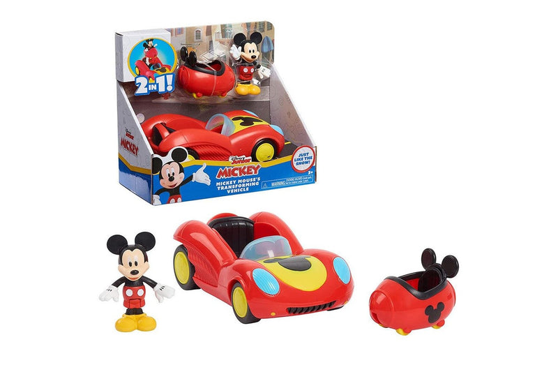 Disney Junior Mickey Mouse Transforming 15cm Vehicle w 8cm Figure Kids Toy 3y+