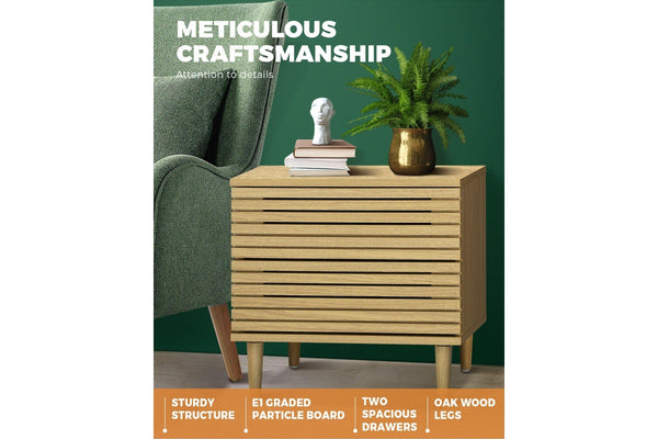 Oikiture Bedside Tables Set of 2 Nightstand