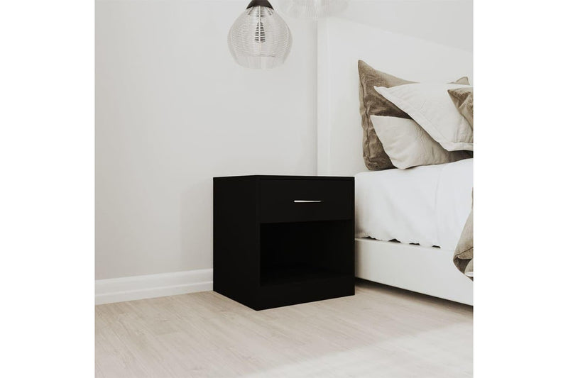 Bedside Cabinets 2 Pcs With Drawer Black Bedside Tables
