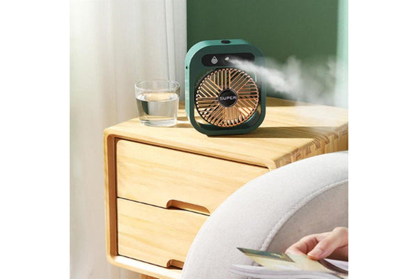 Jy Ice Fog Usb Air Conditioning Mist Humidfier Mini Fan Green Humidifiers