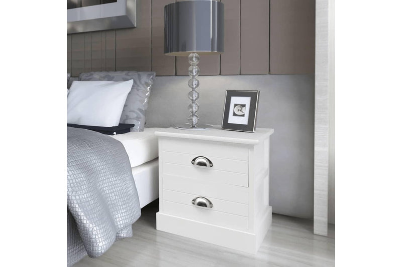French Bedside Cabinets 2 Pcs White Bedside Tables
