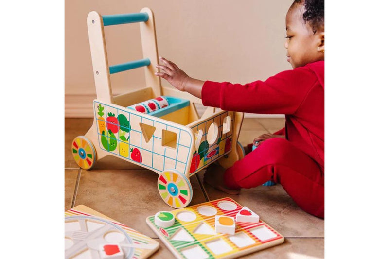 Melissa & Doug: Wooden Shape Sorting Grocery Cart