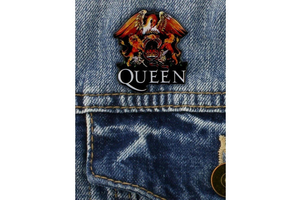 Queen Enamel Crest Badge (Black/Orange) (One Size)