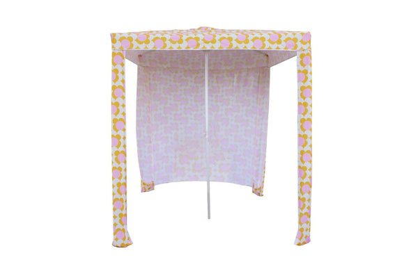 Good Vibes 180x180cm Retro Dot Beach Cabana w/ Back Wall Outdoor Canopy Shade