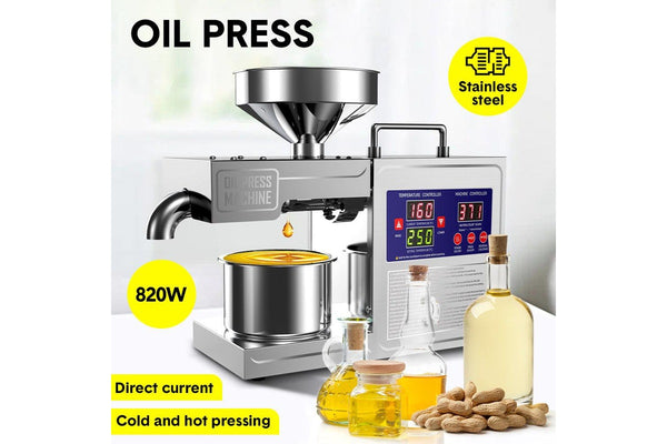 Intelligent Automatic 820W Oil Press Machine Oil Extraction Stainless Steel Oil Expeller Hot and Cold Oil Pressing Direct Current Machine Commercial Home
