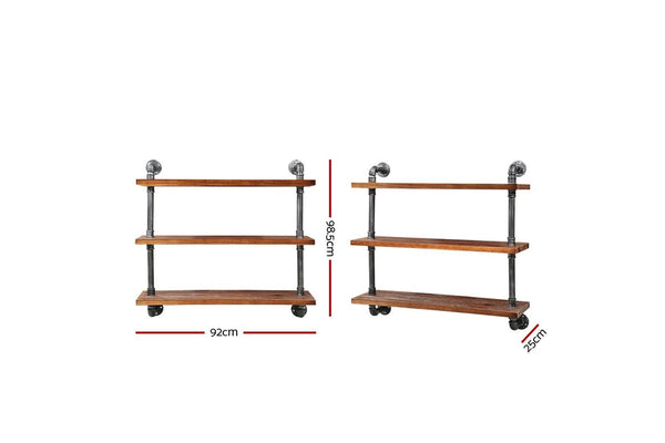 Artiss Floating DIY Pipe Shelf 3 Tiers - ISSA