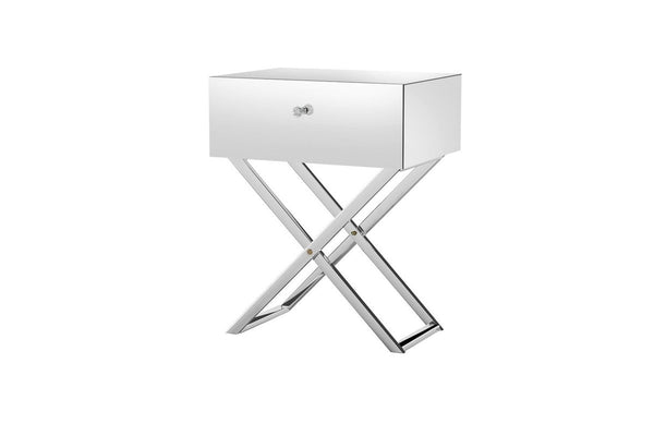 Artiss Mirrored Bedside Table Side End Table Drawers Nightstand Bedroom Silver