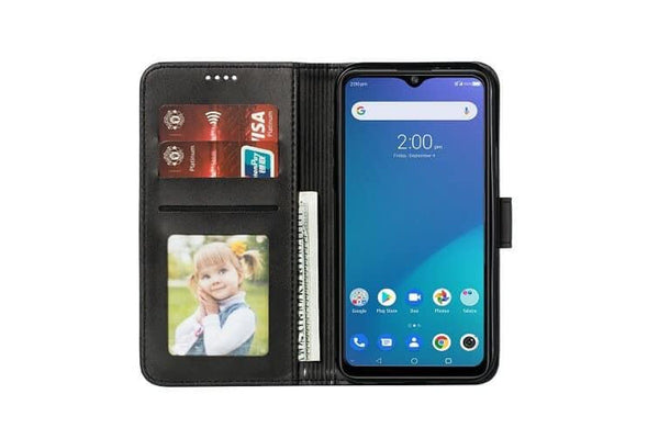 For Telstra Evoke Plus 2 Case SupRShield Wallet Card Leather Flip Magnetic Stand Phone Cover (Navy Blue)