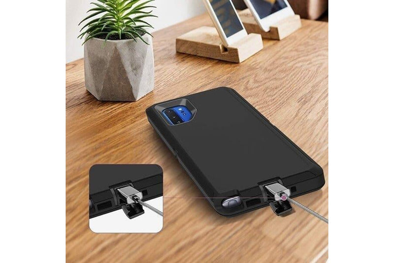 For Samsung Galaxy Note 10+ /Note 10 Plus Case, Drop Resistant Defender Tradies Heavy Duty Rugged Shockproof Cover (Black)