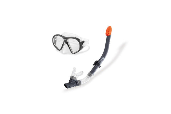 Intex Aqua Flow Sport Reef Rider Set Snorkel Goggles Swimming Fin 14y+ Black