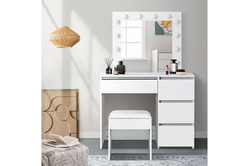 Oikiture Dressing Table Stool Set(White)