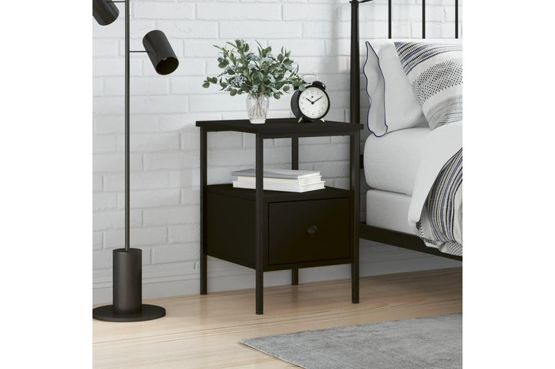 Bedside Cabinet Black 34x36x50 cm Engineered Wood vidaXL