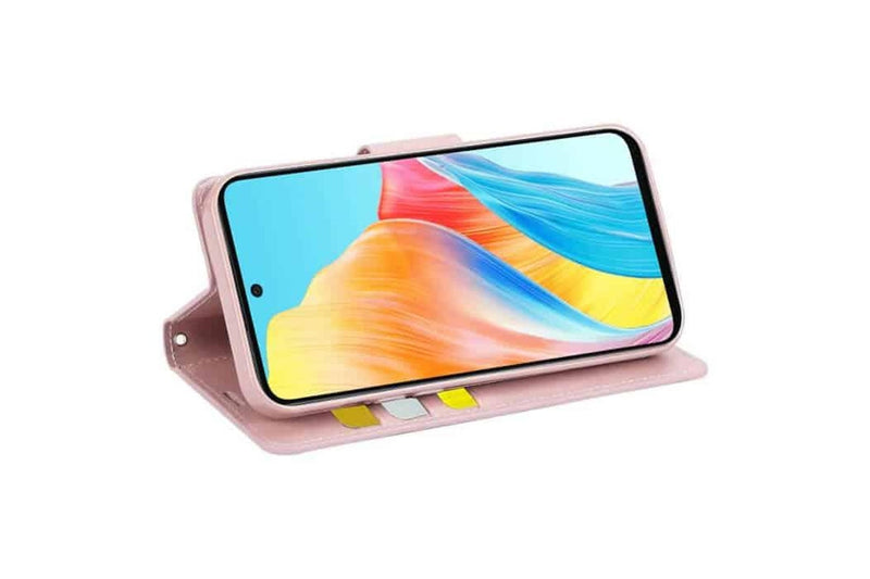 For Oppo A58 4G Case, Hanman Wallet Leather Flip Magnetic Stand Case Cover (Rose Gold)