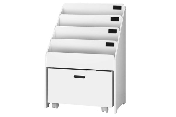Keezi 4 Tiers Kids Bookshelf Storage Organiser Children Bookcase Drawers Display