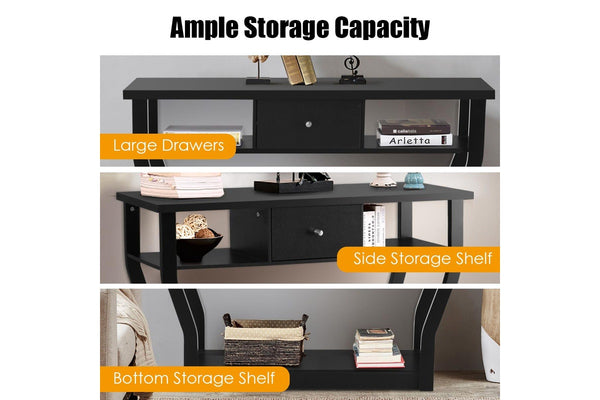Giantex Console Table Hallway Table Entry Tables Sideboard Display Organiser Black