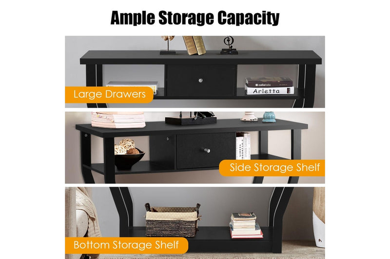 Giantex Console Table Hallway Table Entry Tables Sideboard Display Organiser Black